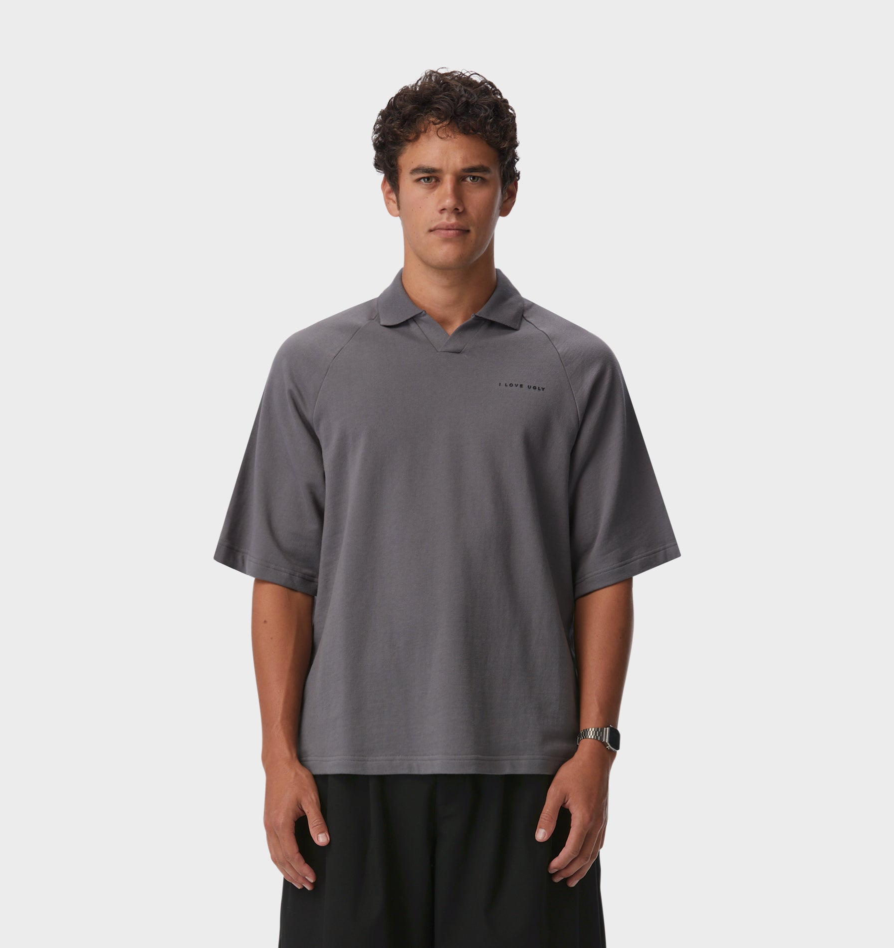Dalton Short Sleeve Polo in Cobblestone Grey | I Love Ugly