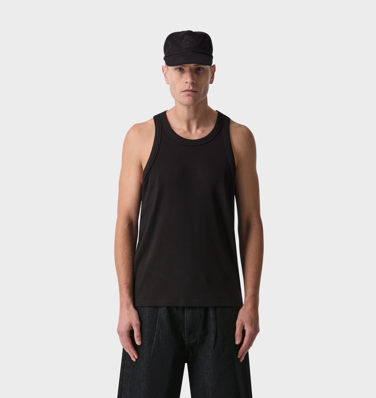 Ribbed Slim Tank - Black