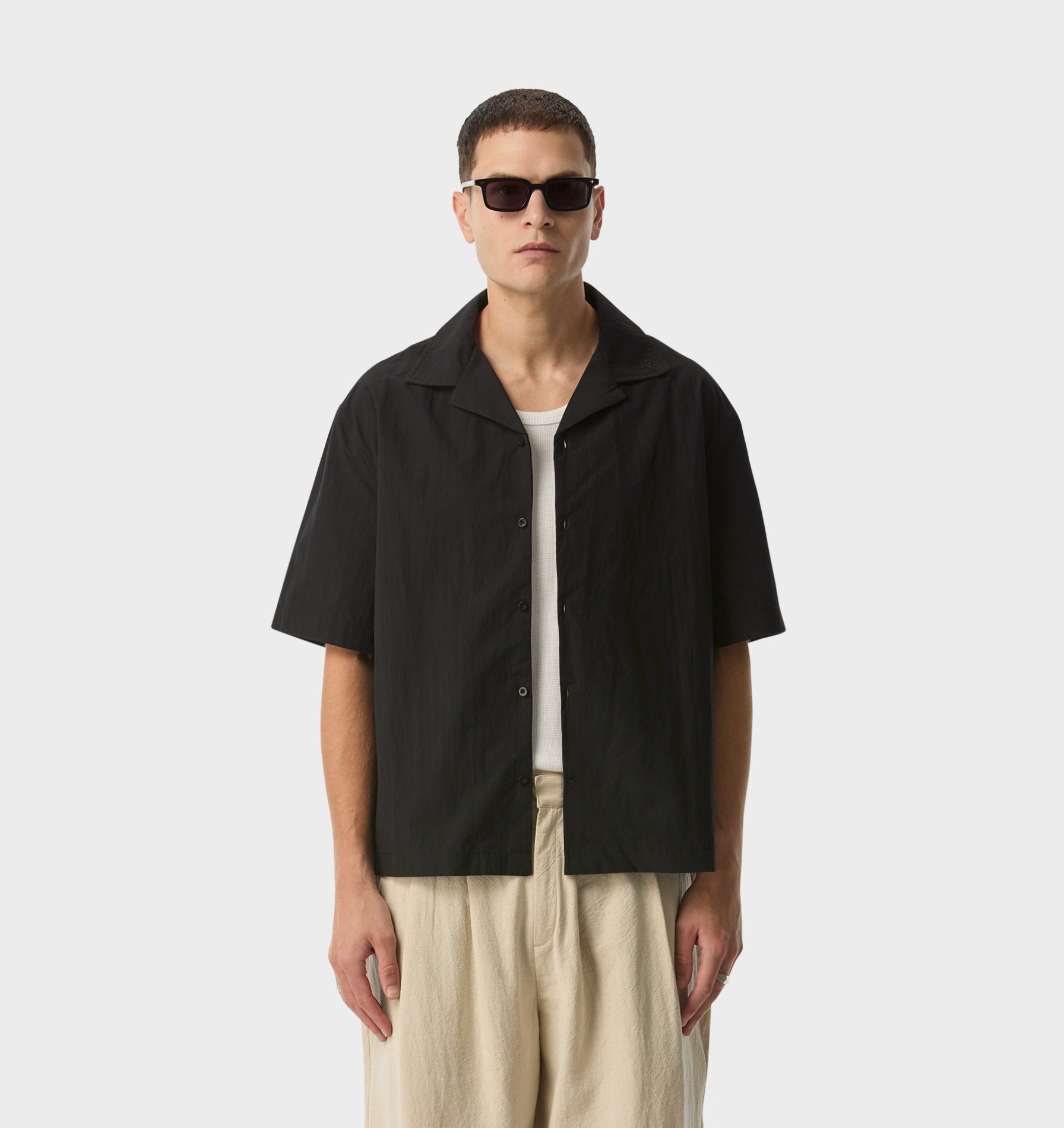 Box Cuban Collar Shirt - Vintage Black | I Love Ugly