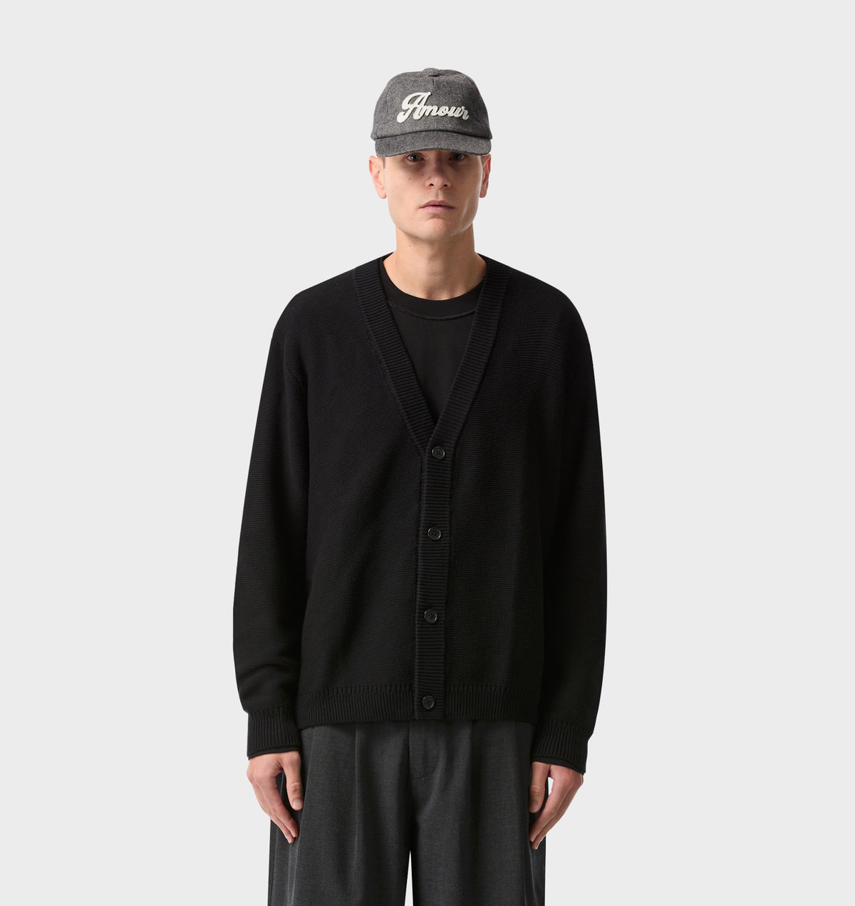 Nelson Cotton Cardigan - Black