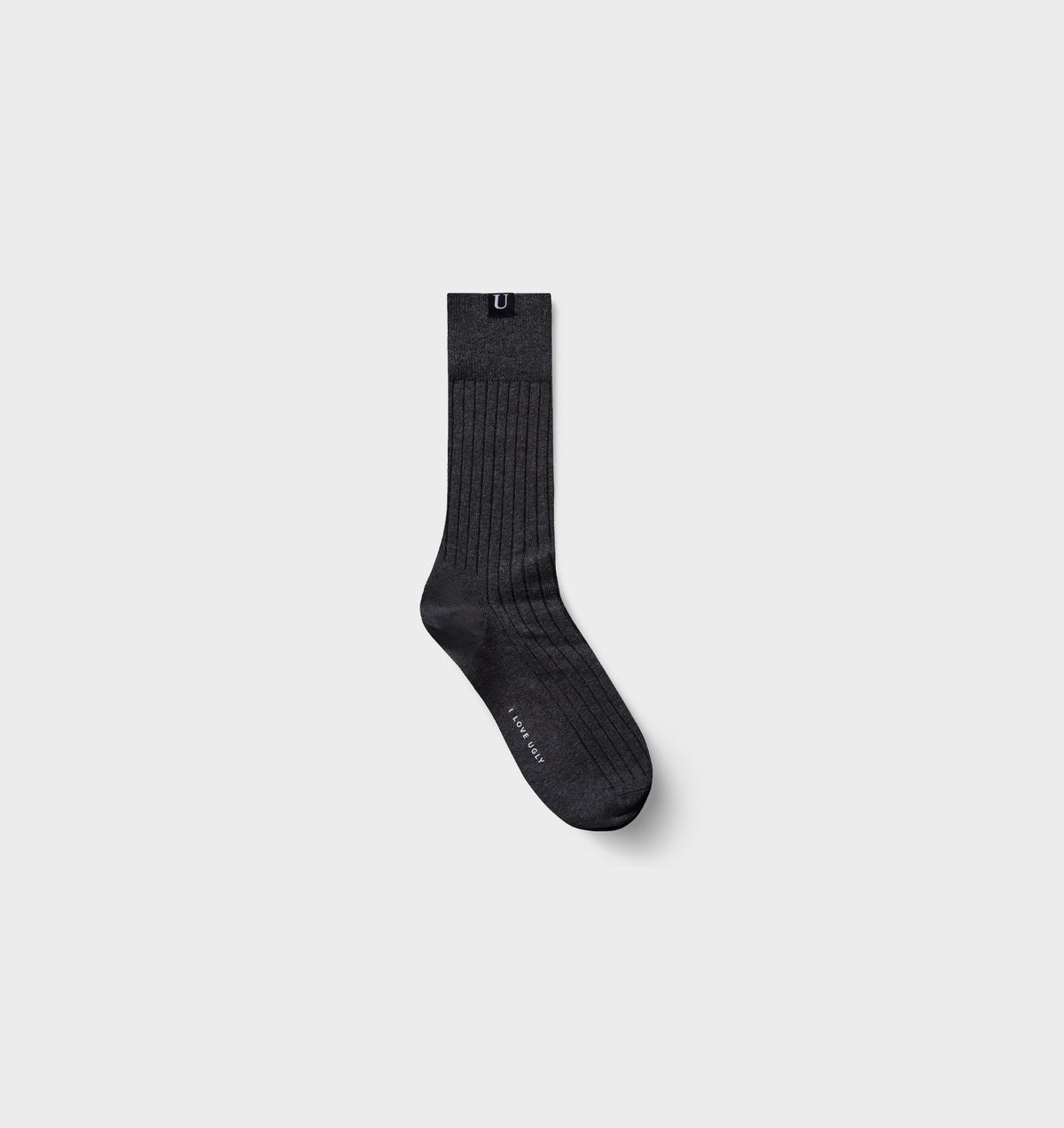 Ribbed Sock -  Charcoal Marle