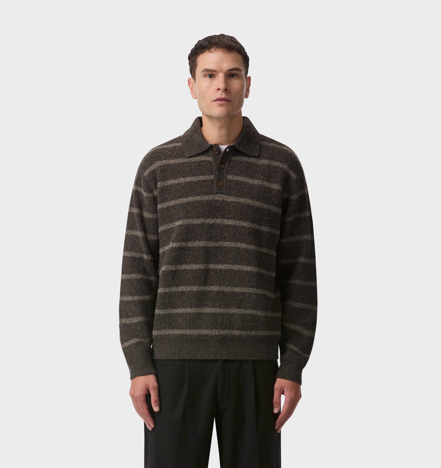 Knit Aldern Striped Pullover - Brown Stripe