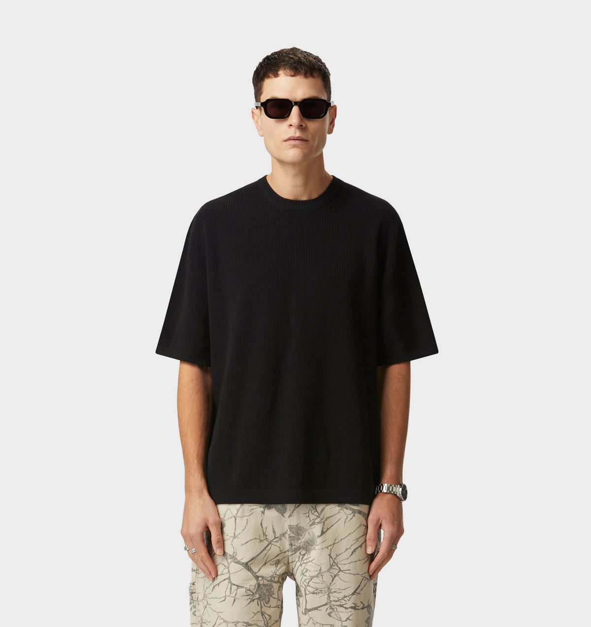 Knit Box Tee - Black