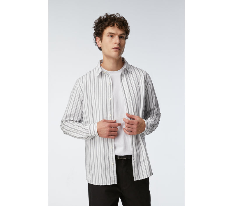 Wallace LS Stripe Shirt - White