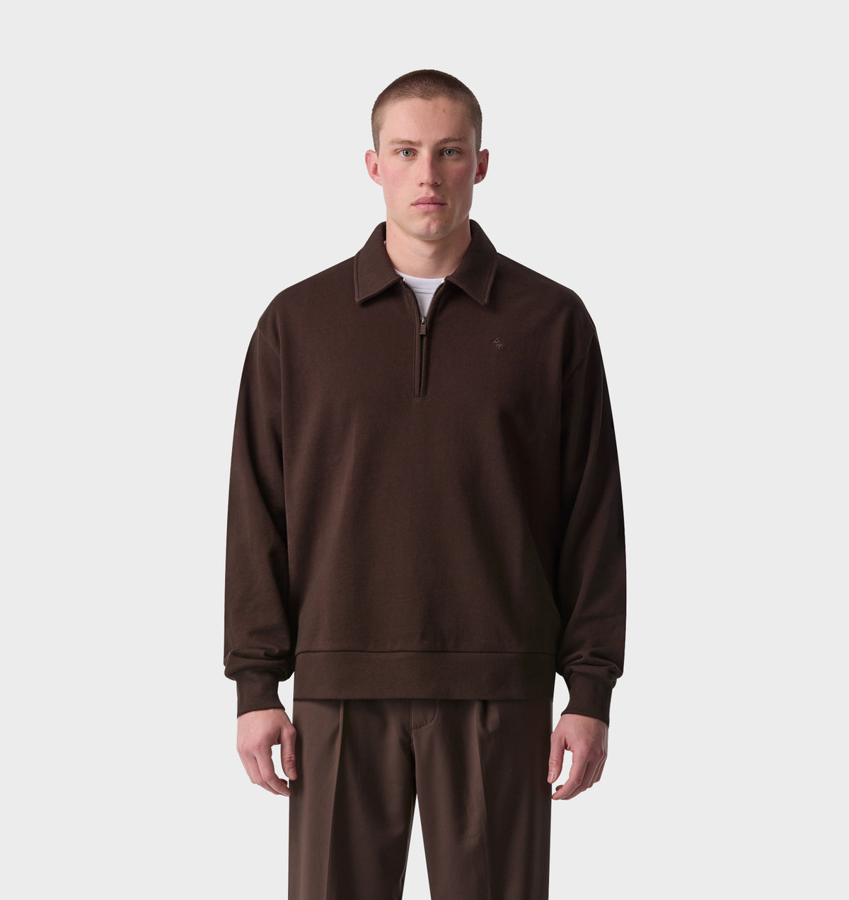 1/2 Zip Pullover - Coffee Bean