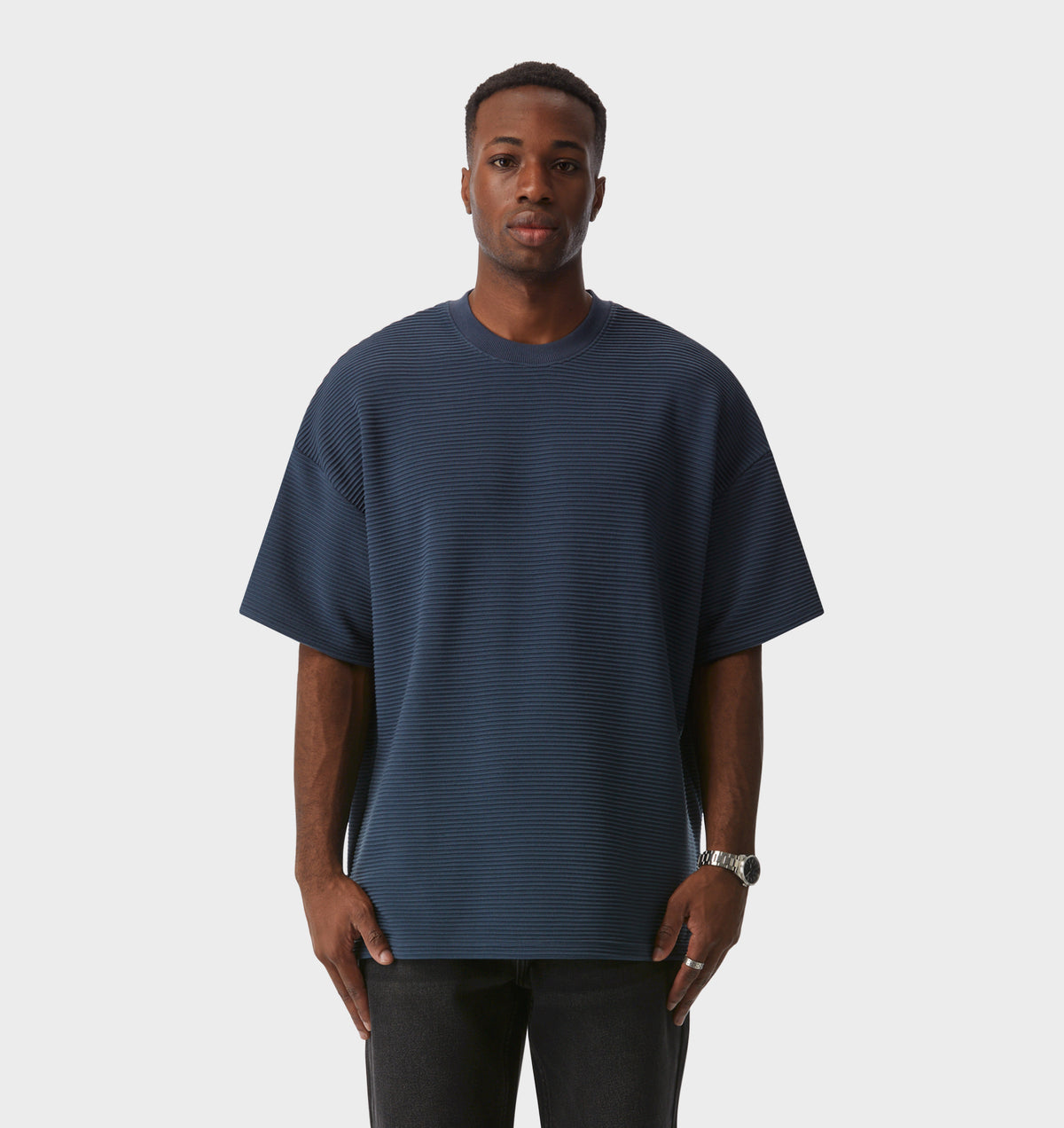 Corrugated Box Tee - Indigo