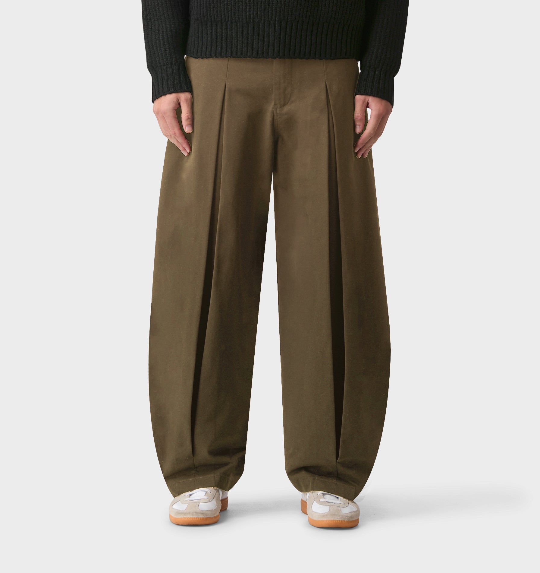 Box Pleat Pant - Dark Olive | I Love Ugly