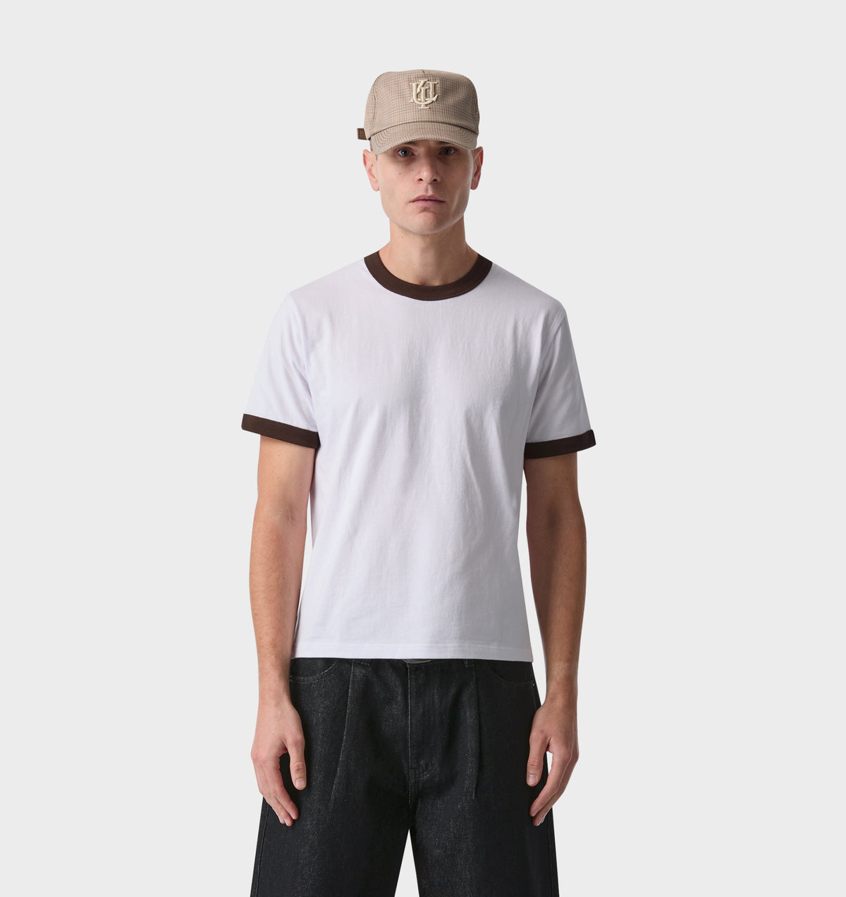 Muscle Ringer Tee - White/Espresso