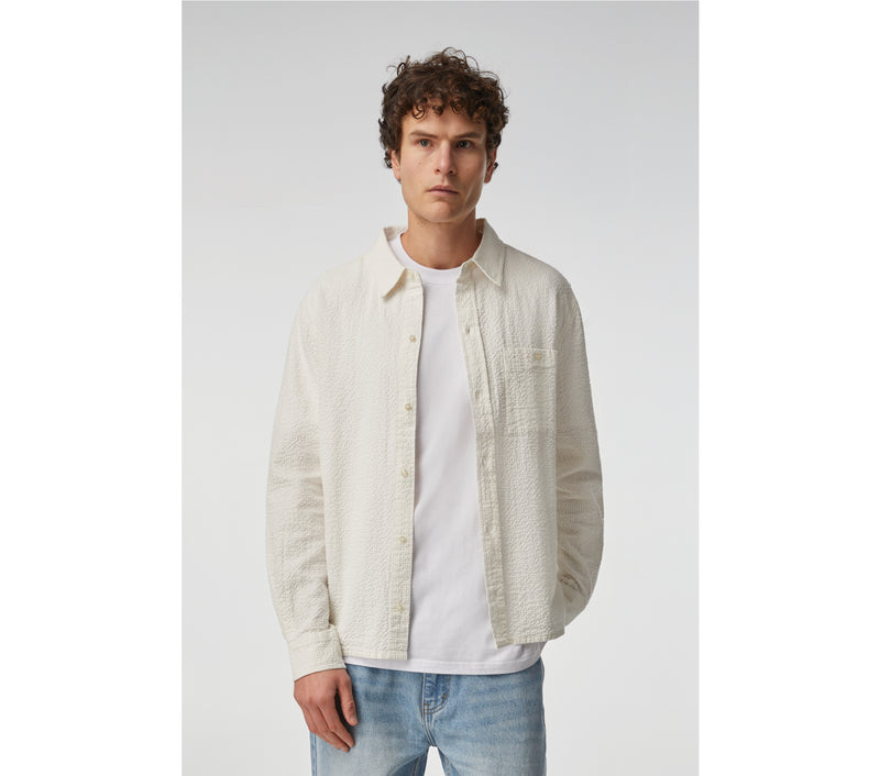 Clark Linen LS Shirt - Off White