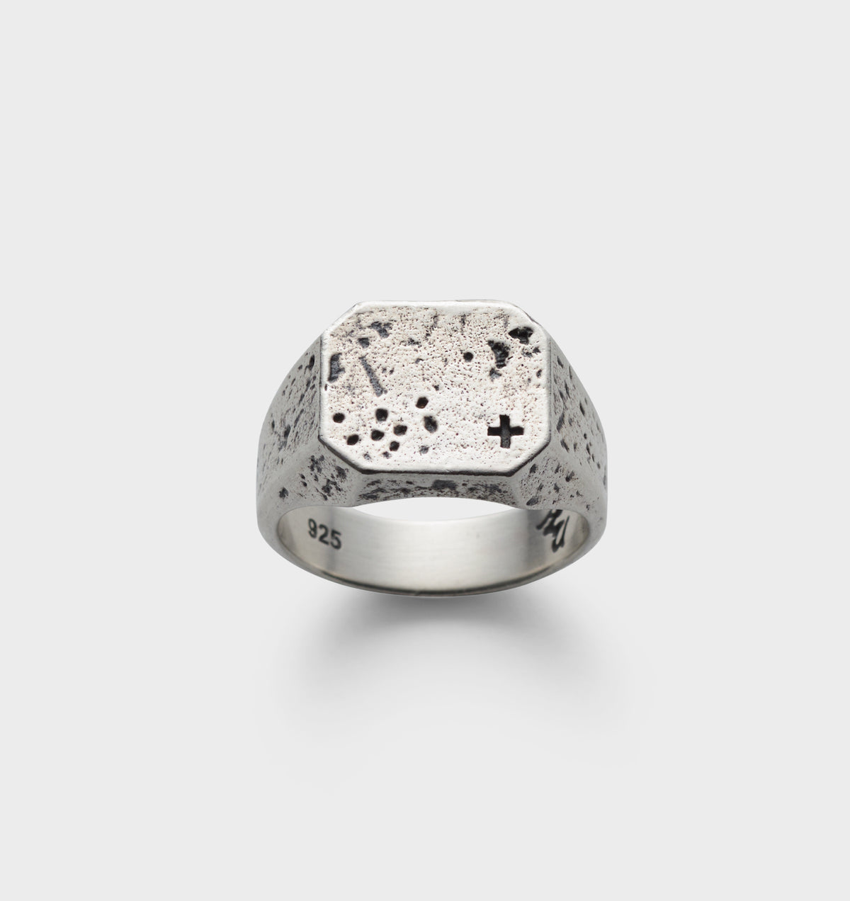 Distressed Octagon Signet Ring - Silver | I Love Ugly