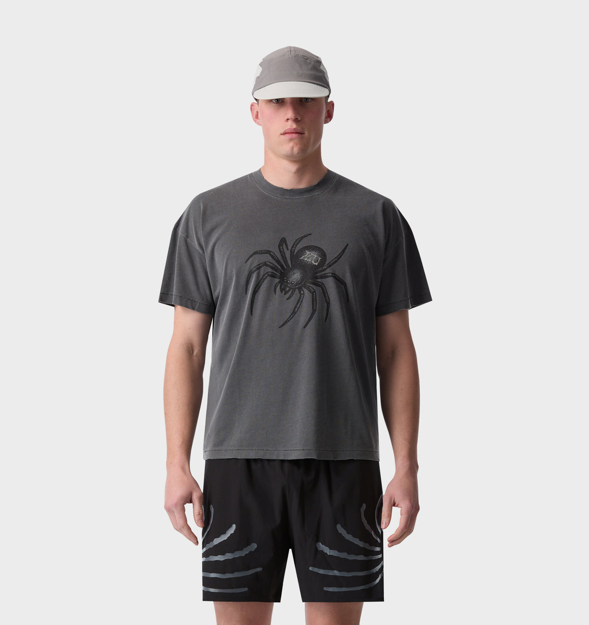 Widow Cotton Active Crop Tee - Washed Black