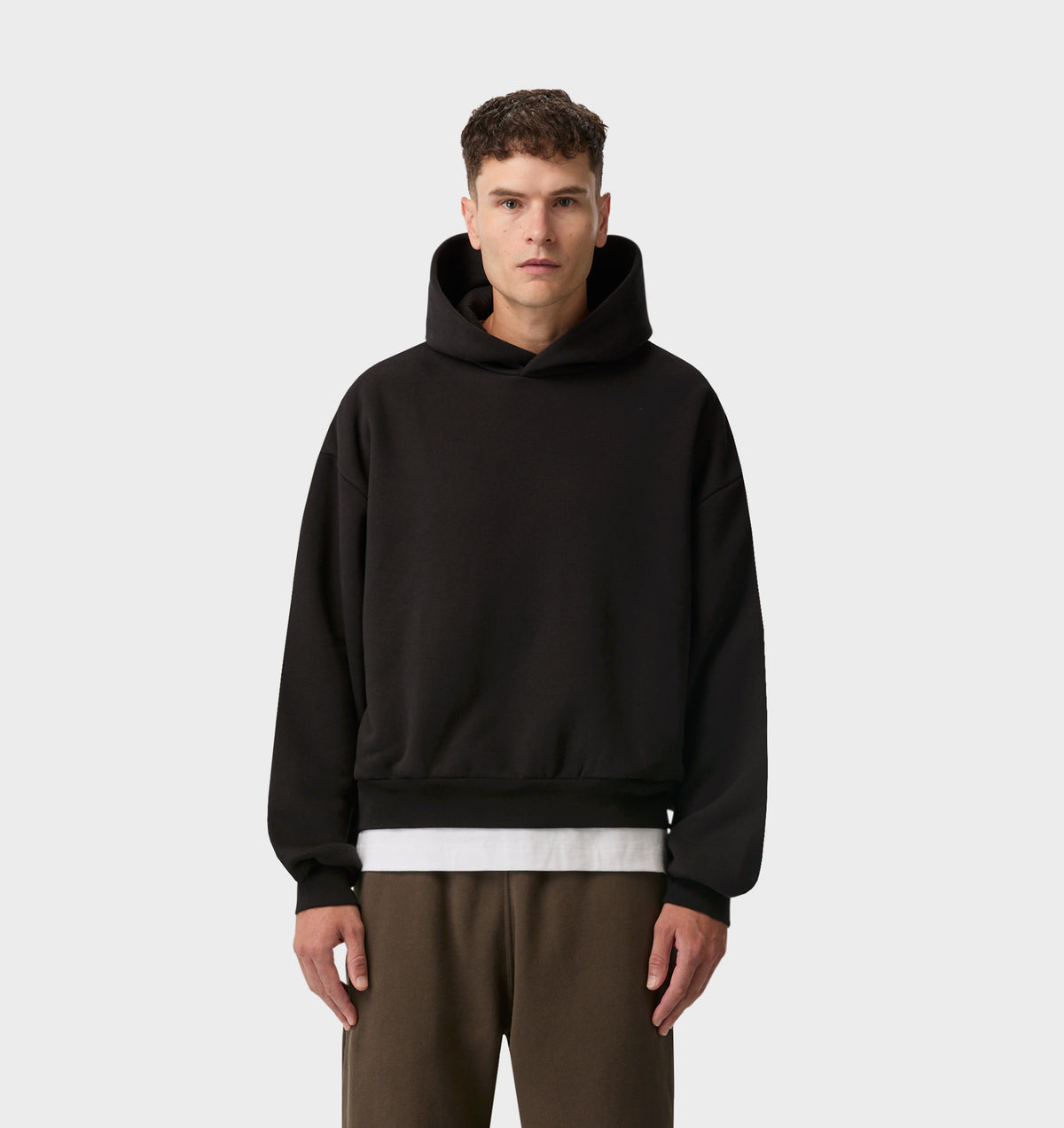Heavy Crop Box Hood - Black