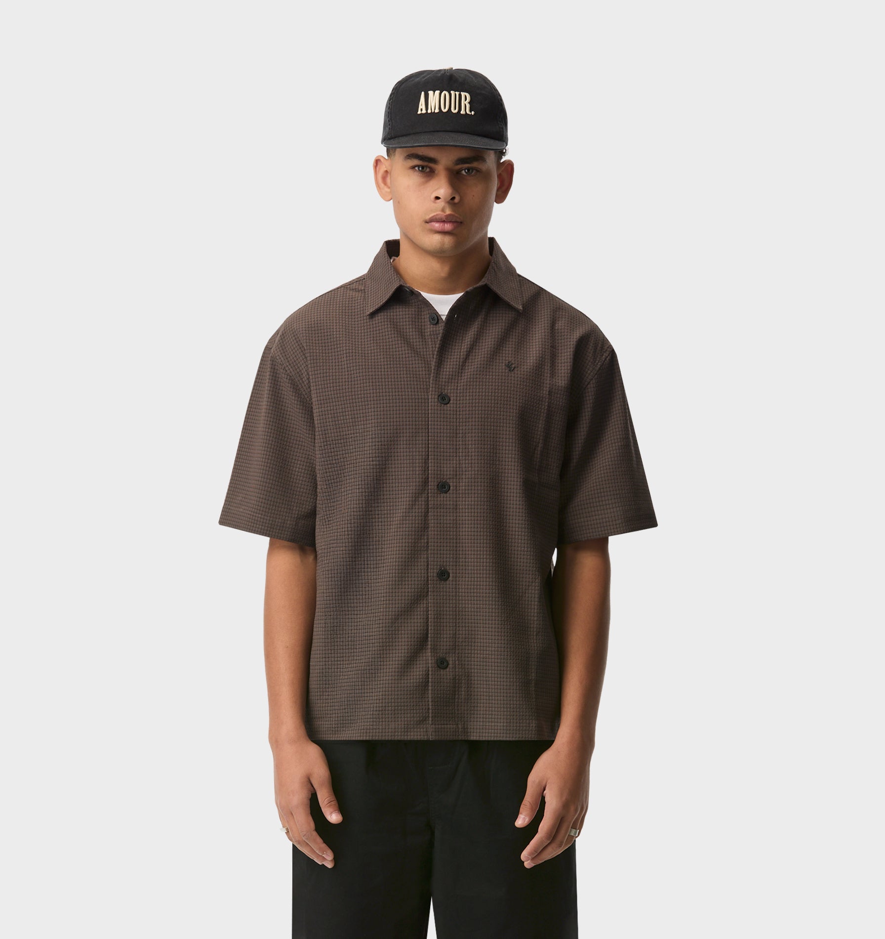 Dawson Boxy SS Shirt - Brown Check