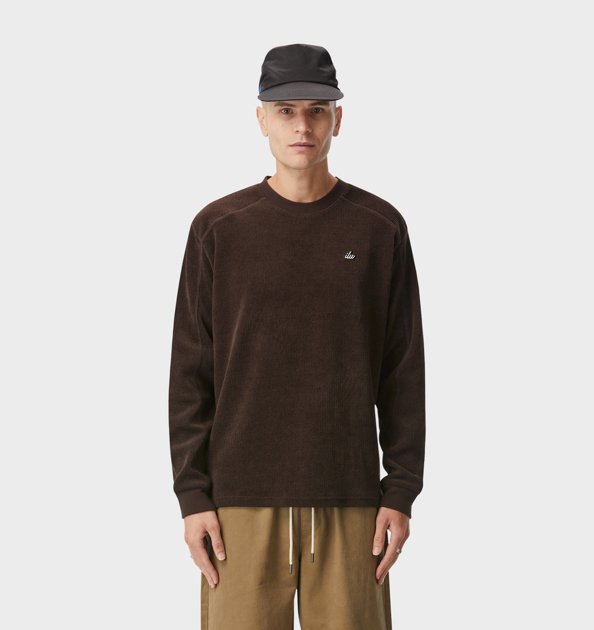 Textured LS Tee - Espresso