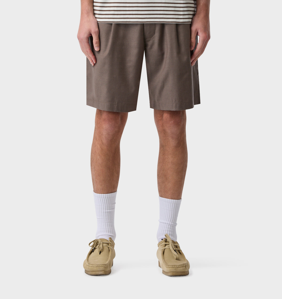 Quincy Pleated Short - Mushroom