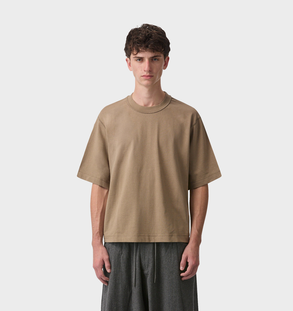 Crop Box Tee - Truffle