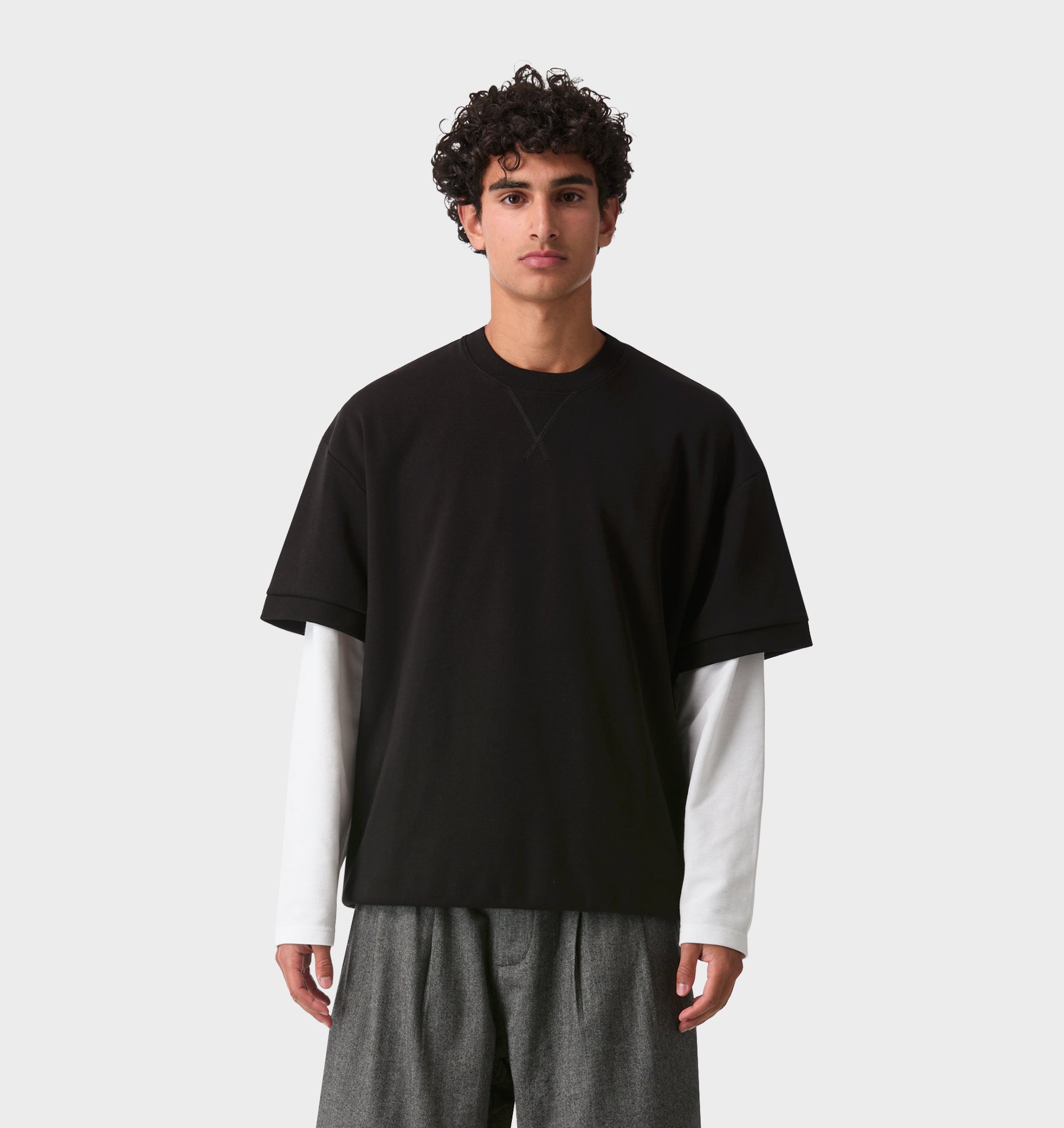 Heavy Cuff Box Tee - Black