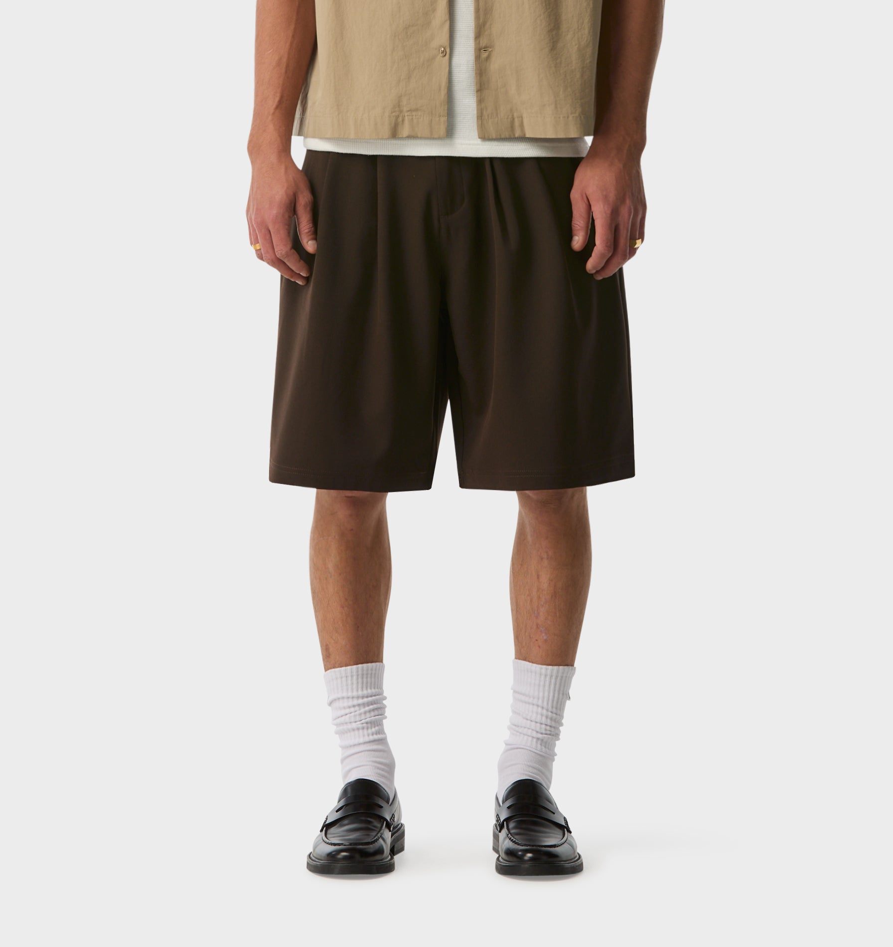 Alby Pleated Short - Espresso