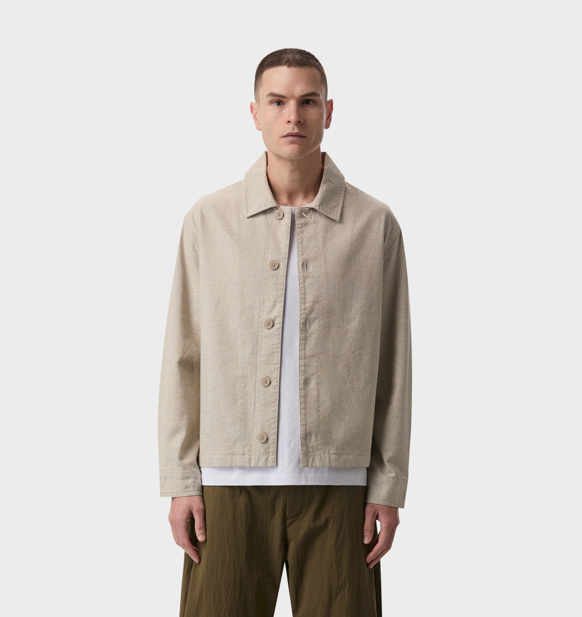 Linen Blend Jacket - Parchment