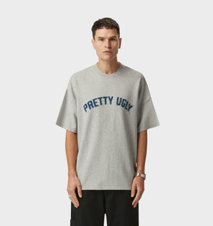 Applique Heavy Box Tee - Vintage Grey
