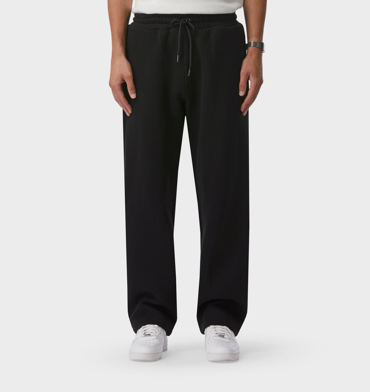 Textured Trackie Pant - Black