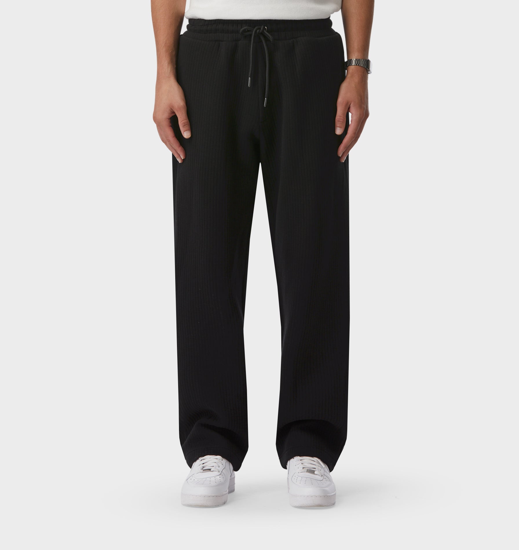 Textured Trackie Pant - Black