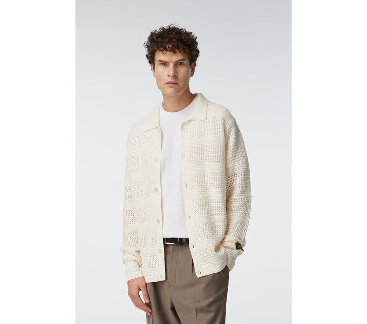 Textured Spencer Cardigan - Off White