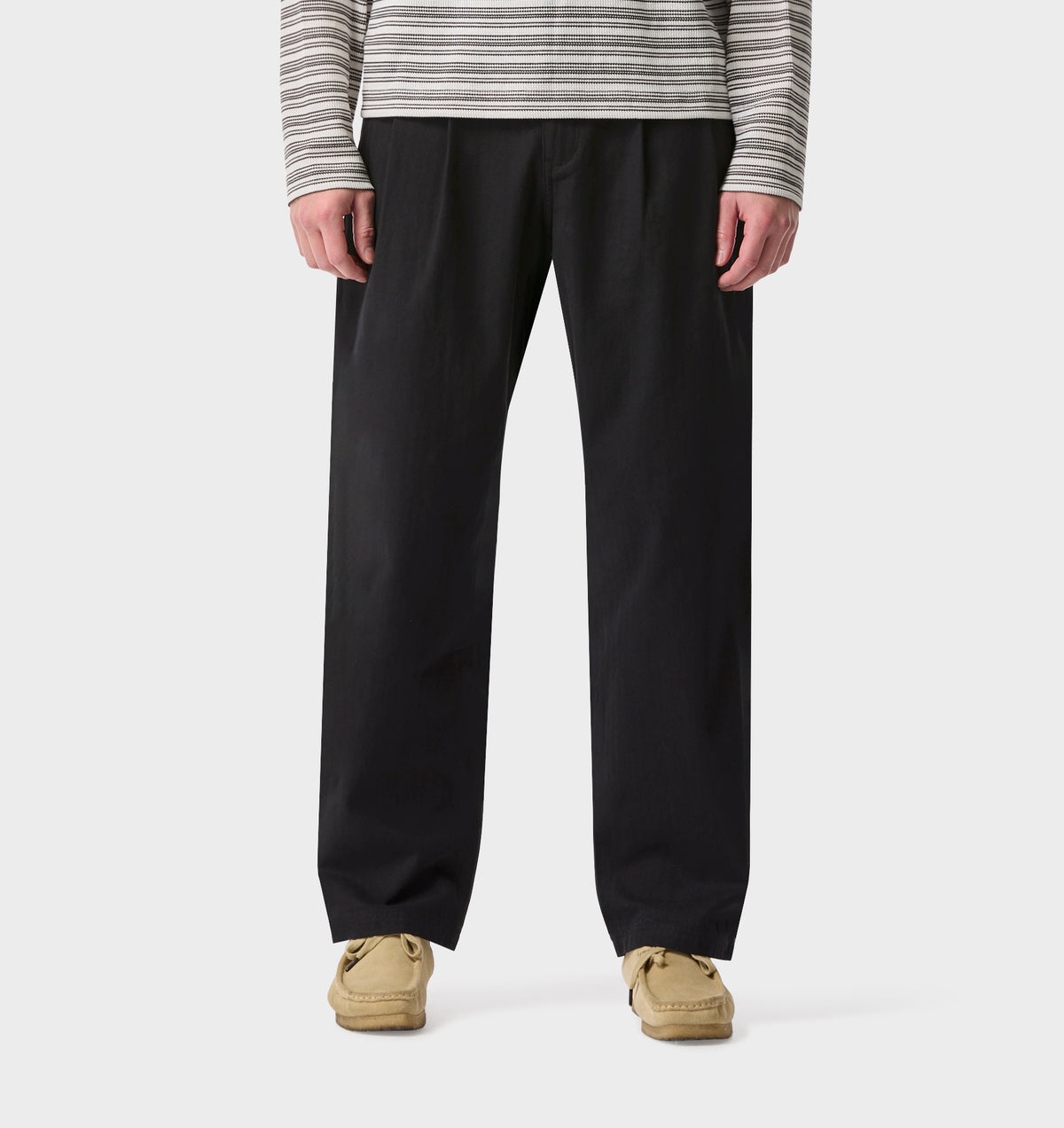Twin Pleat Pant - Black