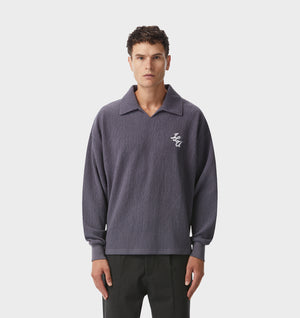 Josiah LS Polo - Slate Blue