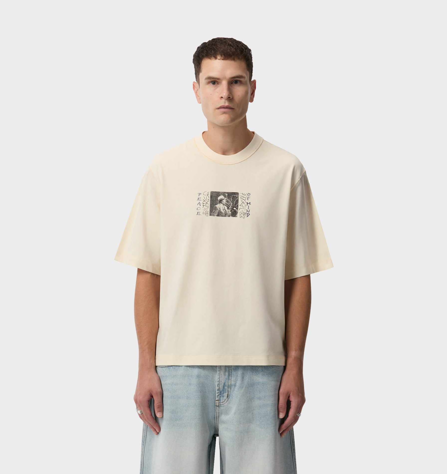 Peace of Mind Crop Box Tee - Off White