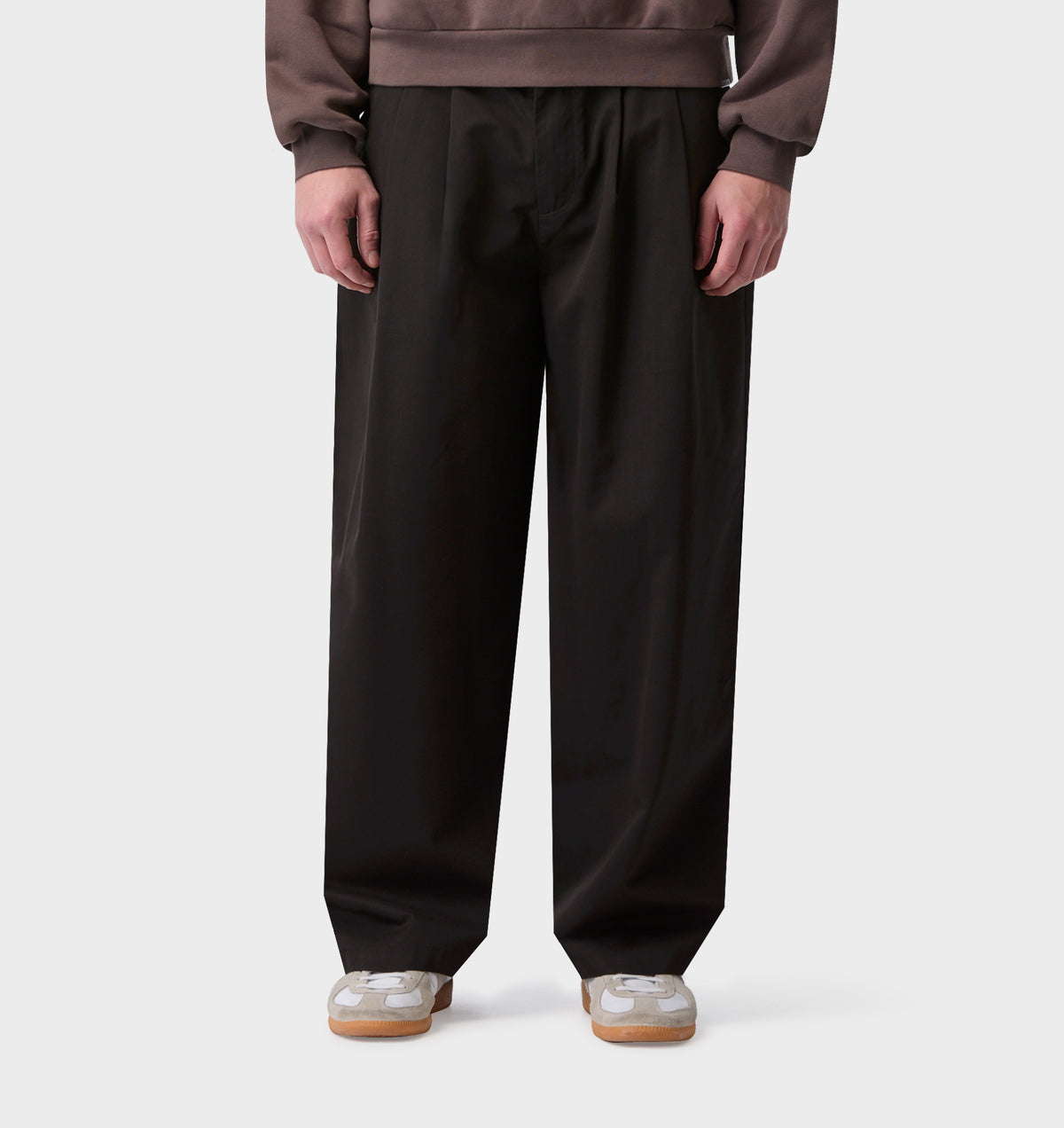 Cotton Albert Pleated Pant - Black