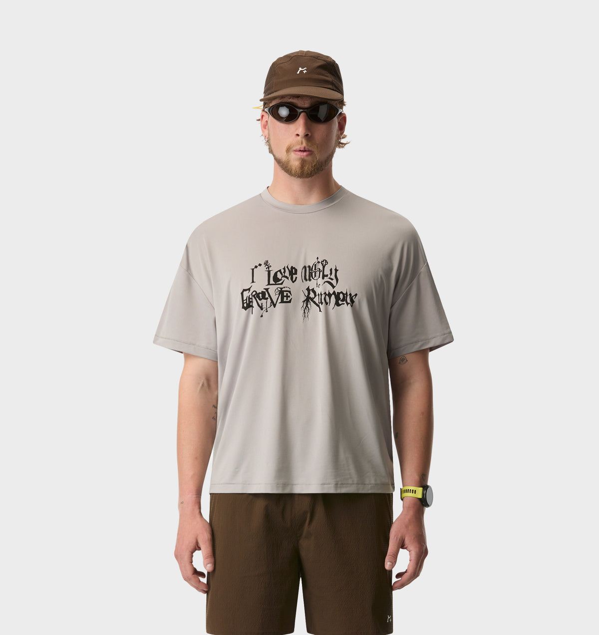 GR X ILU Active Crop Tee - Light Grey
