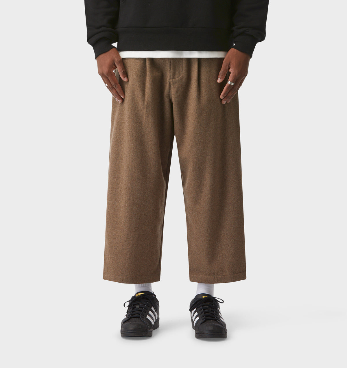 Kent Cropped Wool Pant - Mushroom