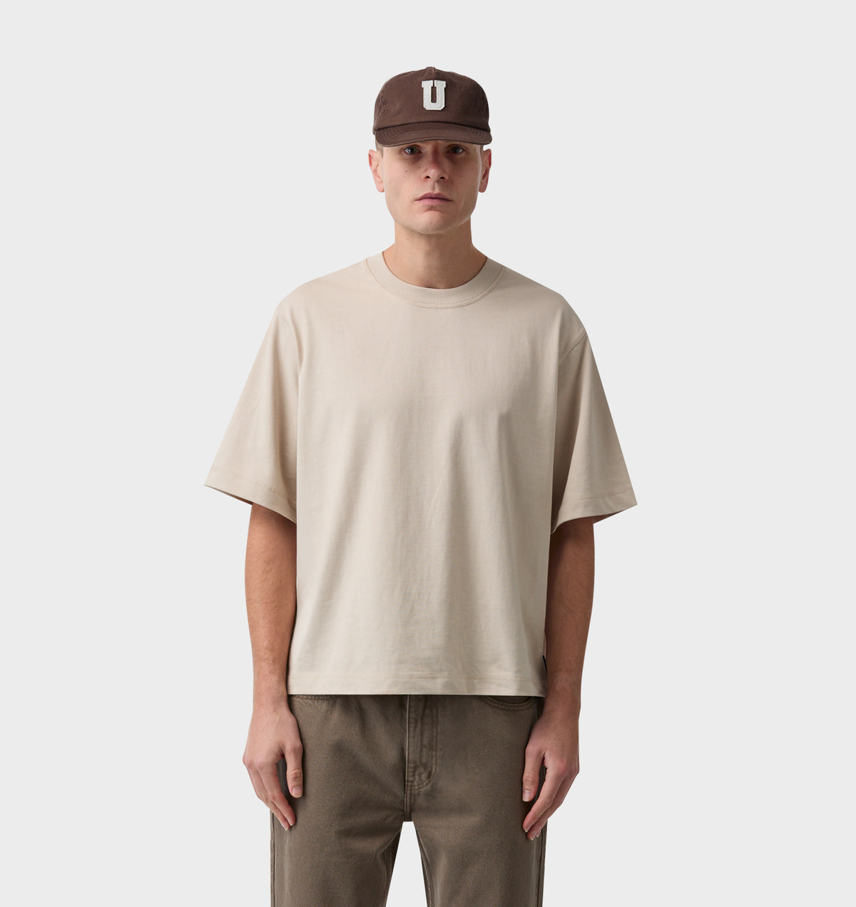 Crop Box Tee - Sandstone