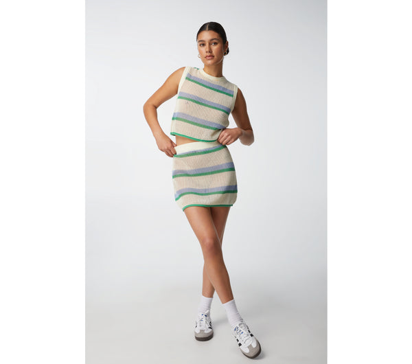Munroe Crochet Skirt - Pop Stripe