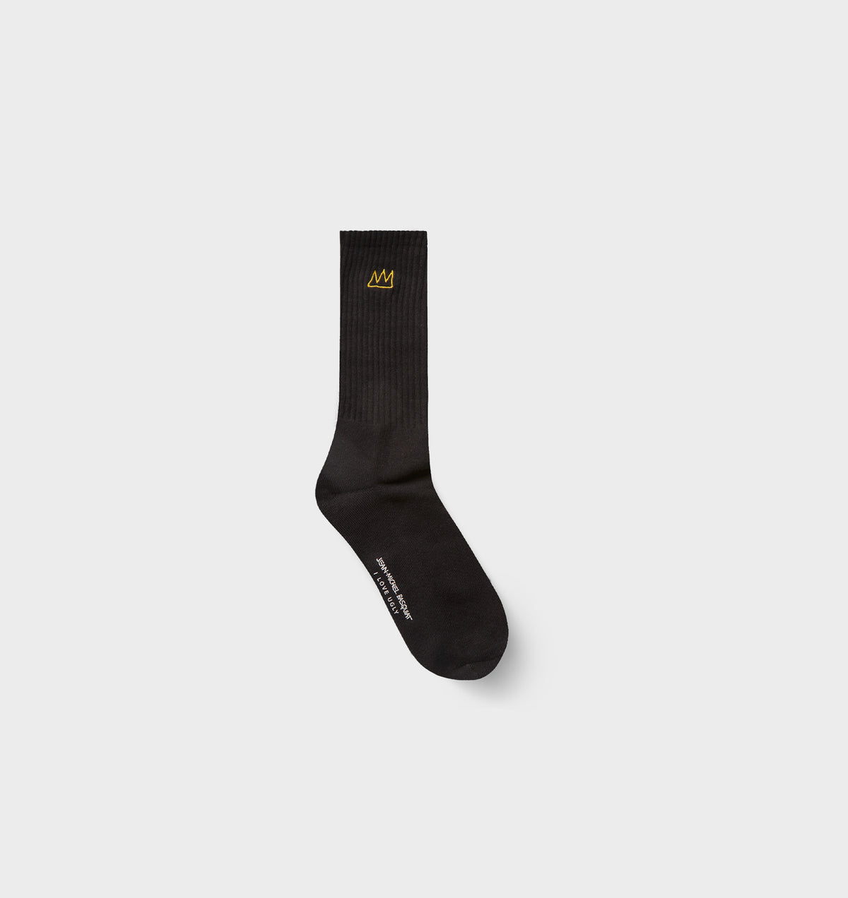 Basquiat Crown Basic Sock - Black