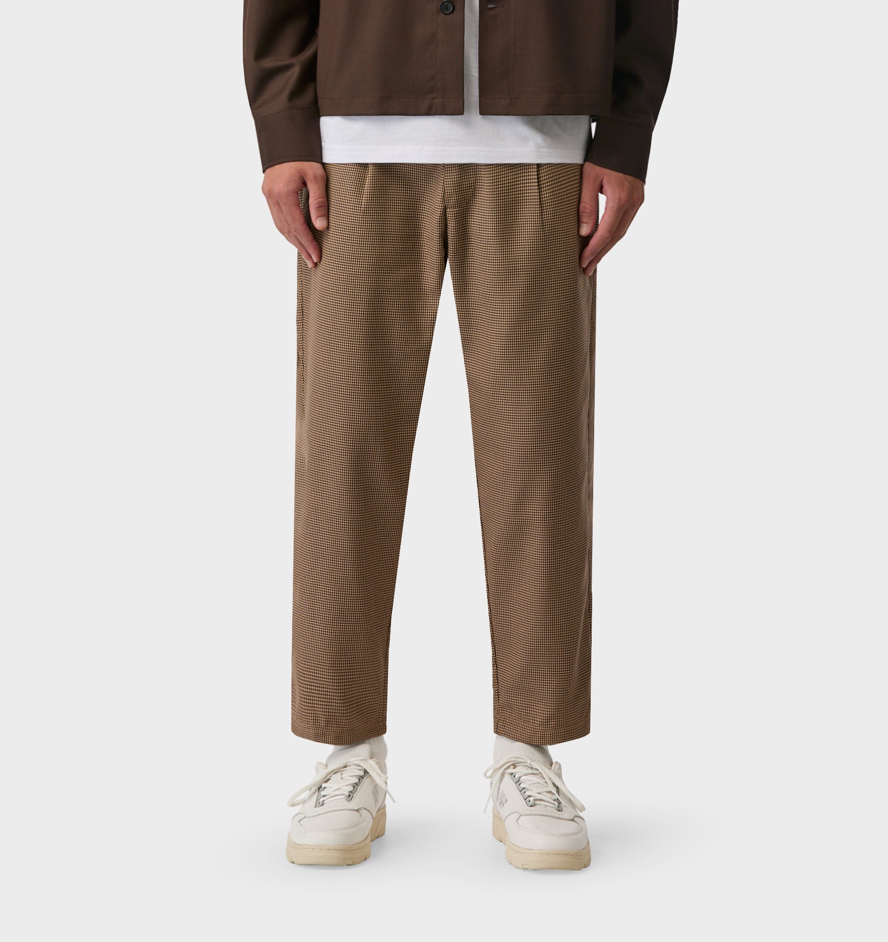 Kobe Pant - Beige Houndstooth