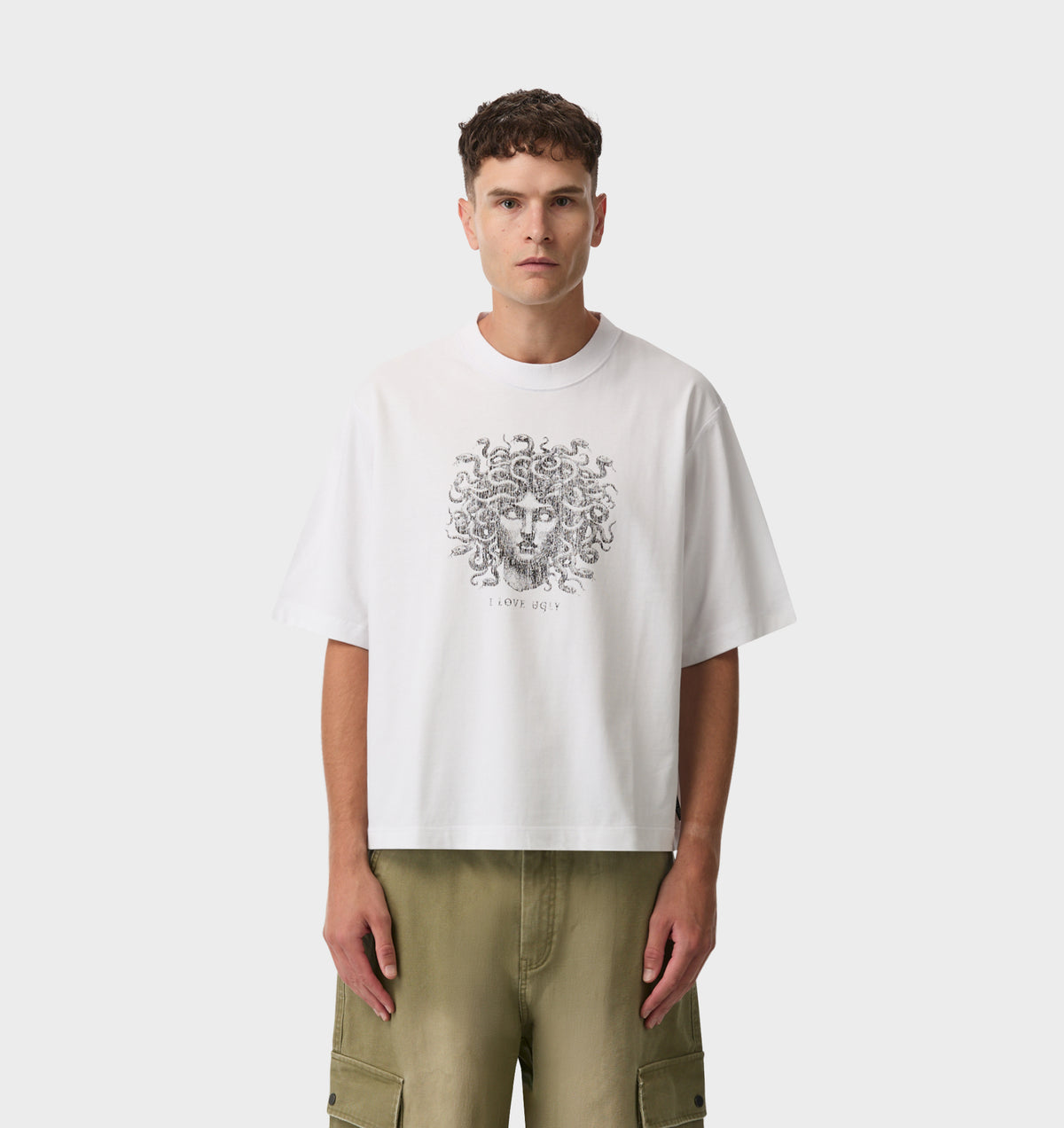Medusa Crop Box Tee - White