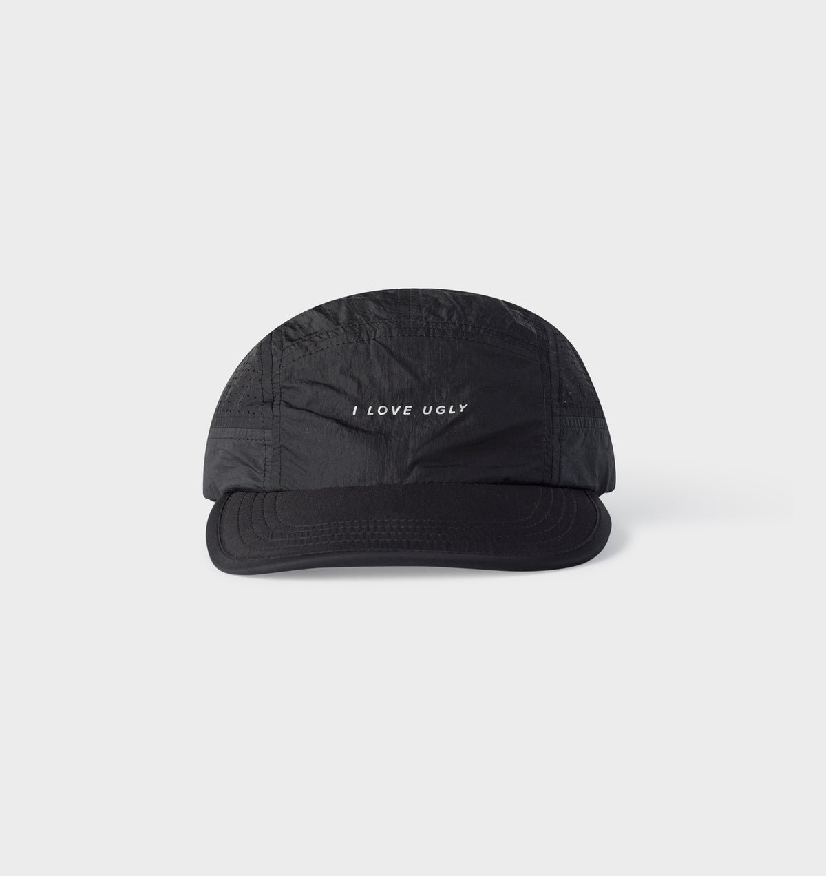 Active 5 Panel Cap - Black Crinkle
