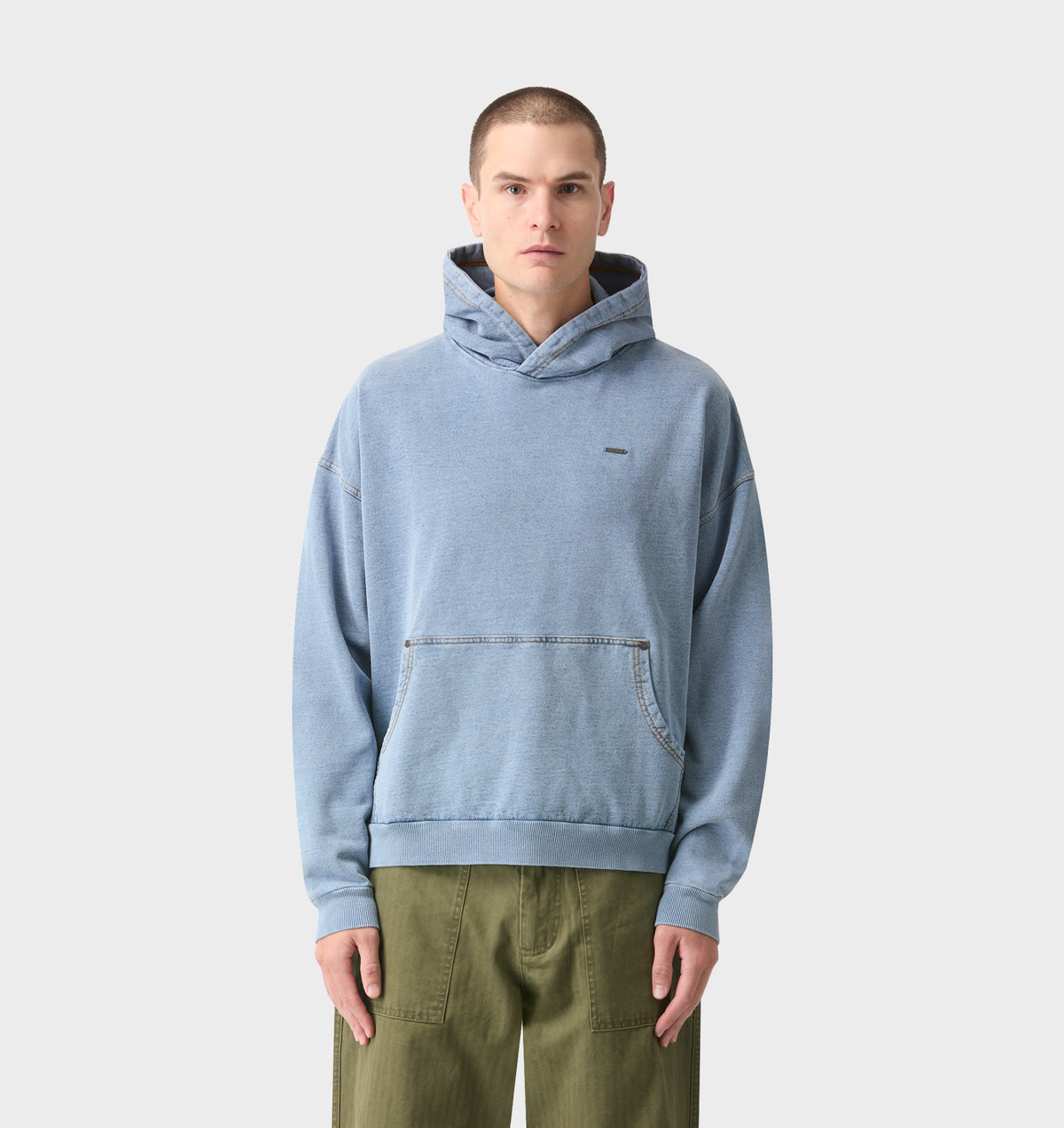 Oversized Hood - Washed Vintage Blue