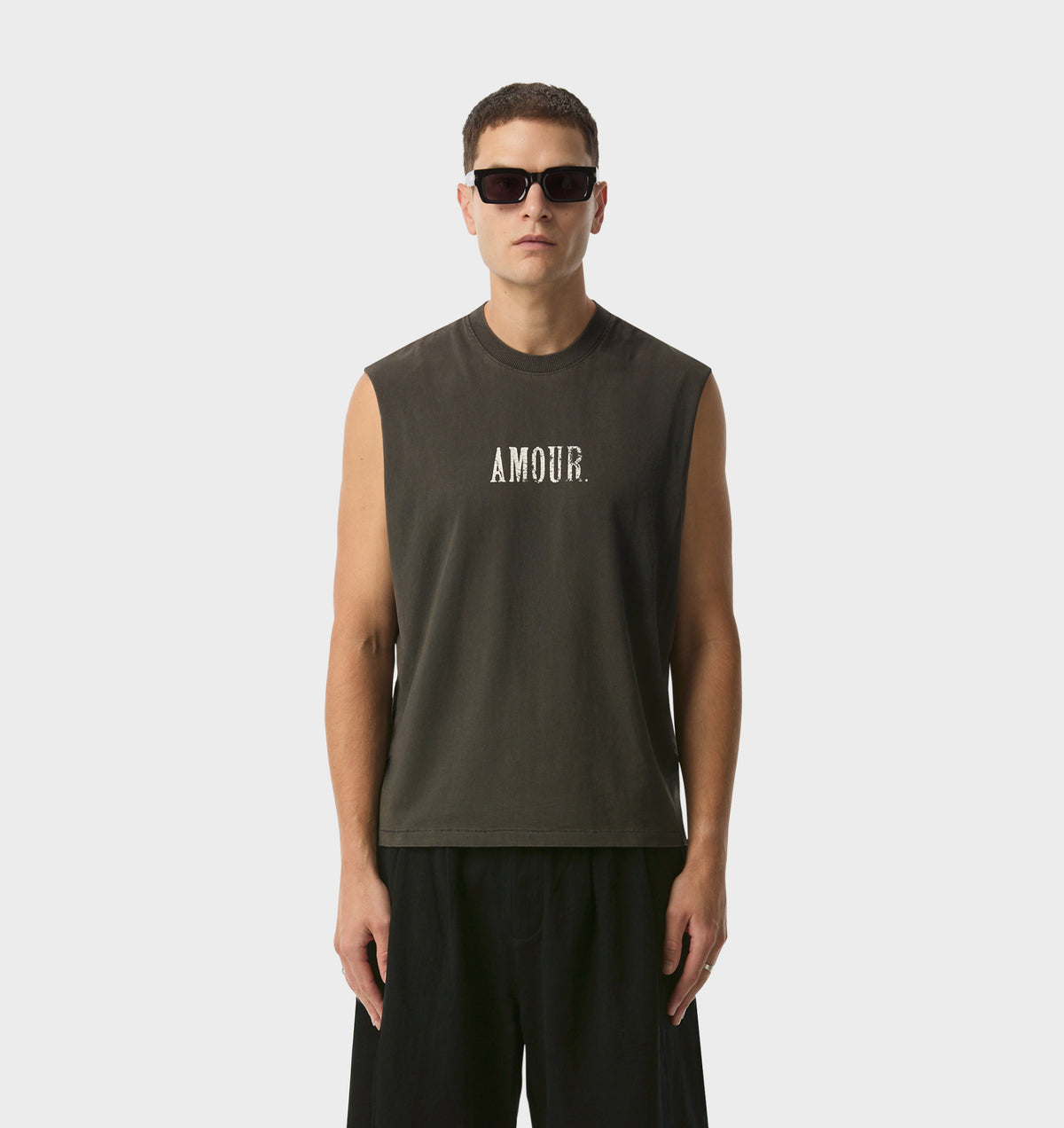 Amour Crop Tank - Washed Black
