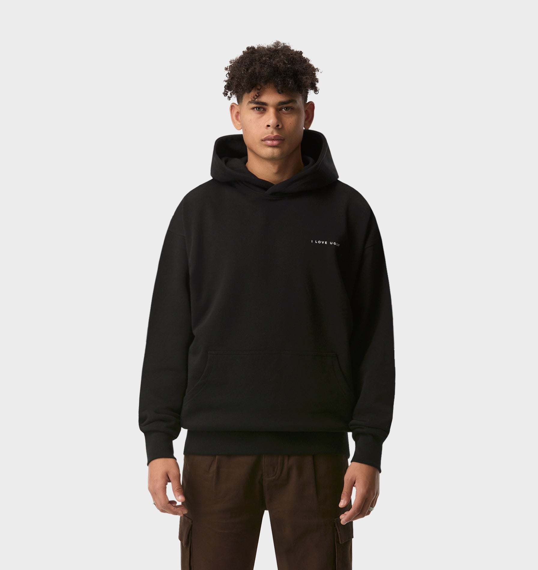 Box Fit Hoodie in Black | I Love Ugly