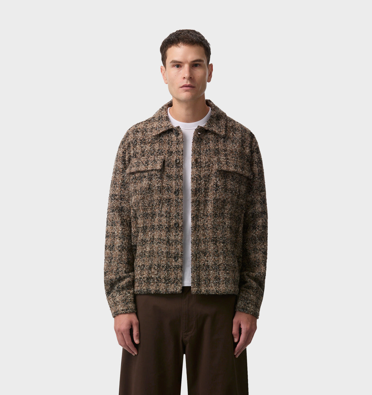 Boucle Overshirt - Brown/Black Check