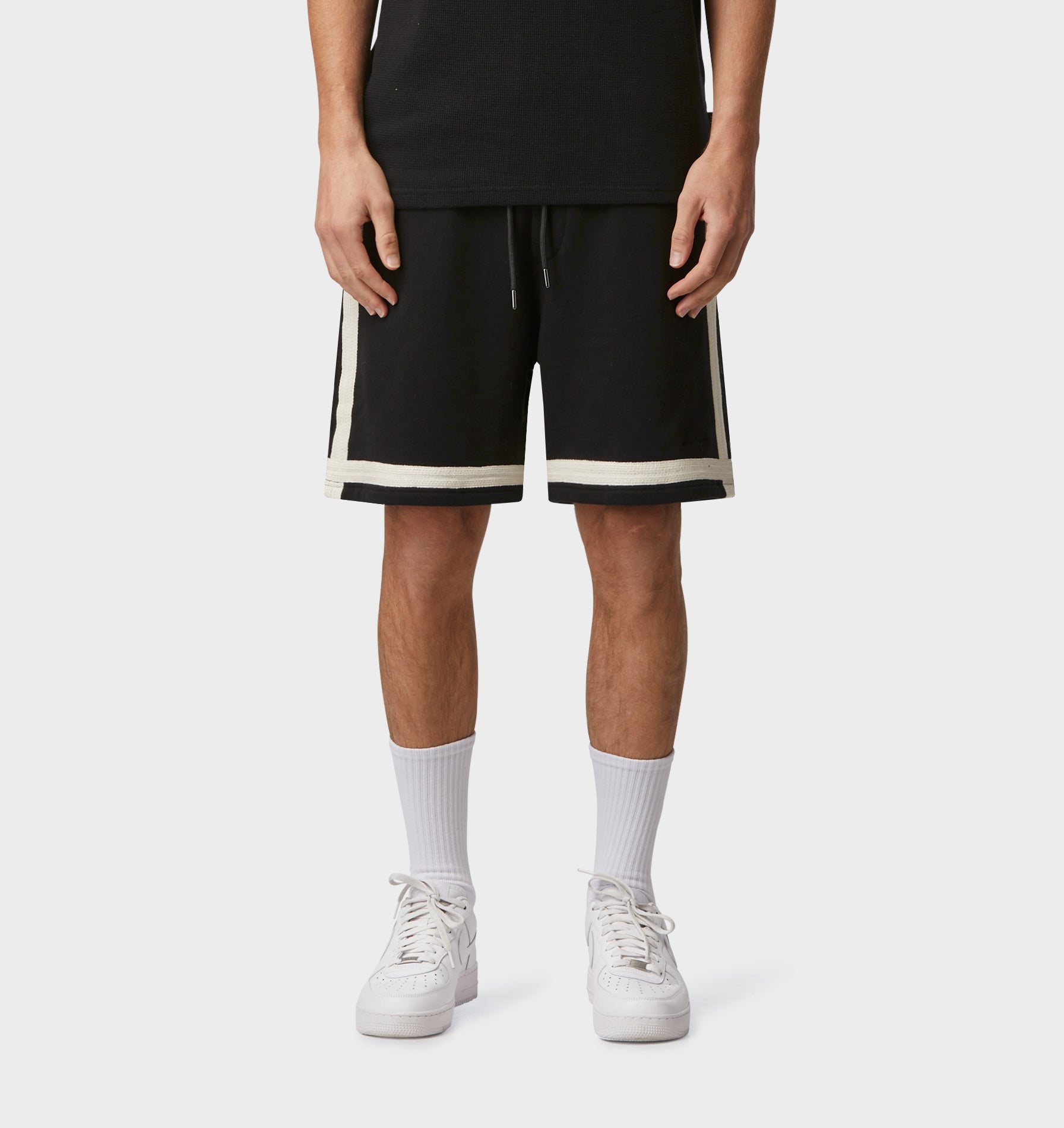 Lace Trim Trackie Short - Black