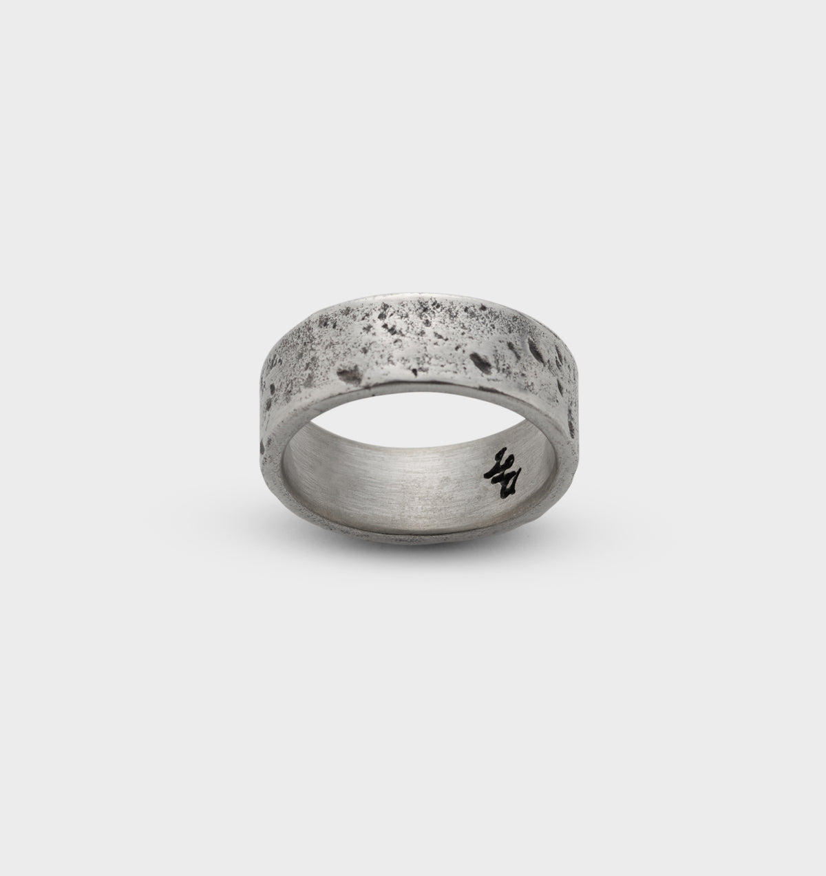 Distressed Band Ring  - White Brass