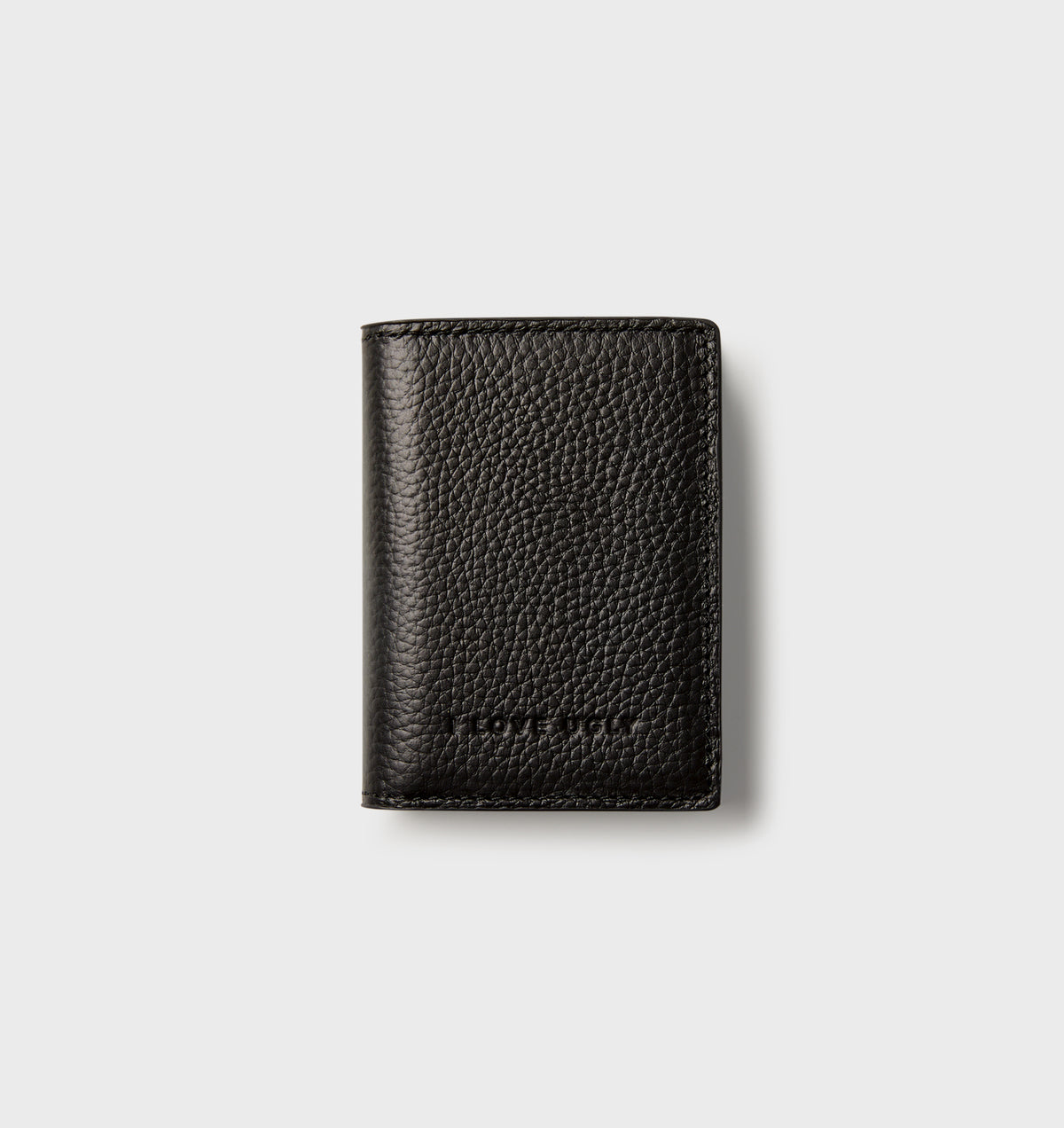 Leather Fold Card Holder - Black