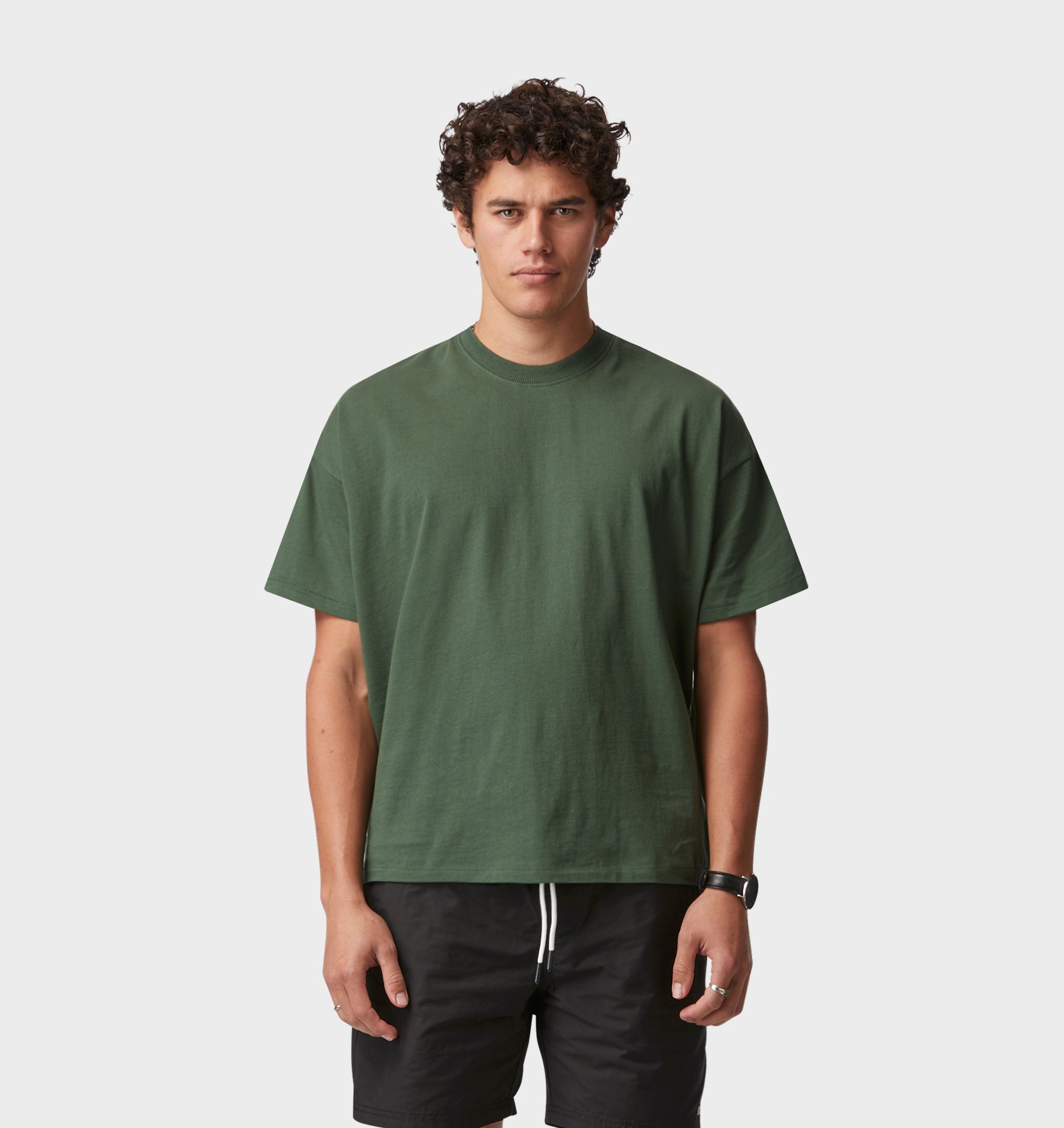 Lewi Crop Tee - Forest Green