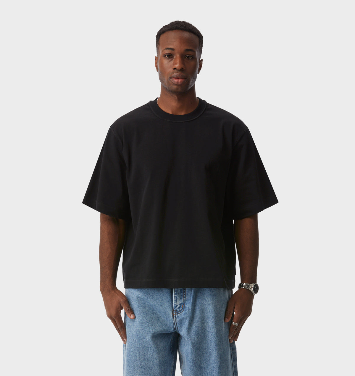 Crop Box Tee - Black