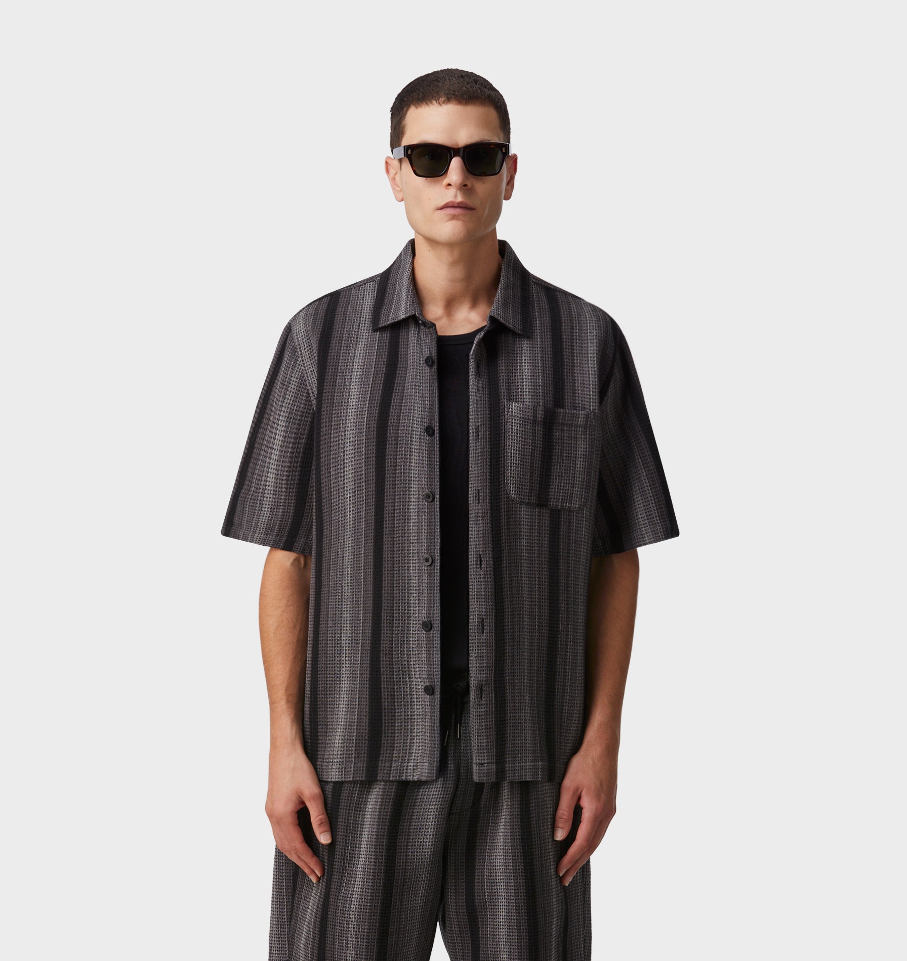 Waffle SS Shirt - Charcoal Ombre