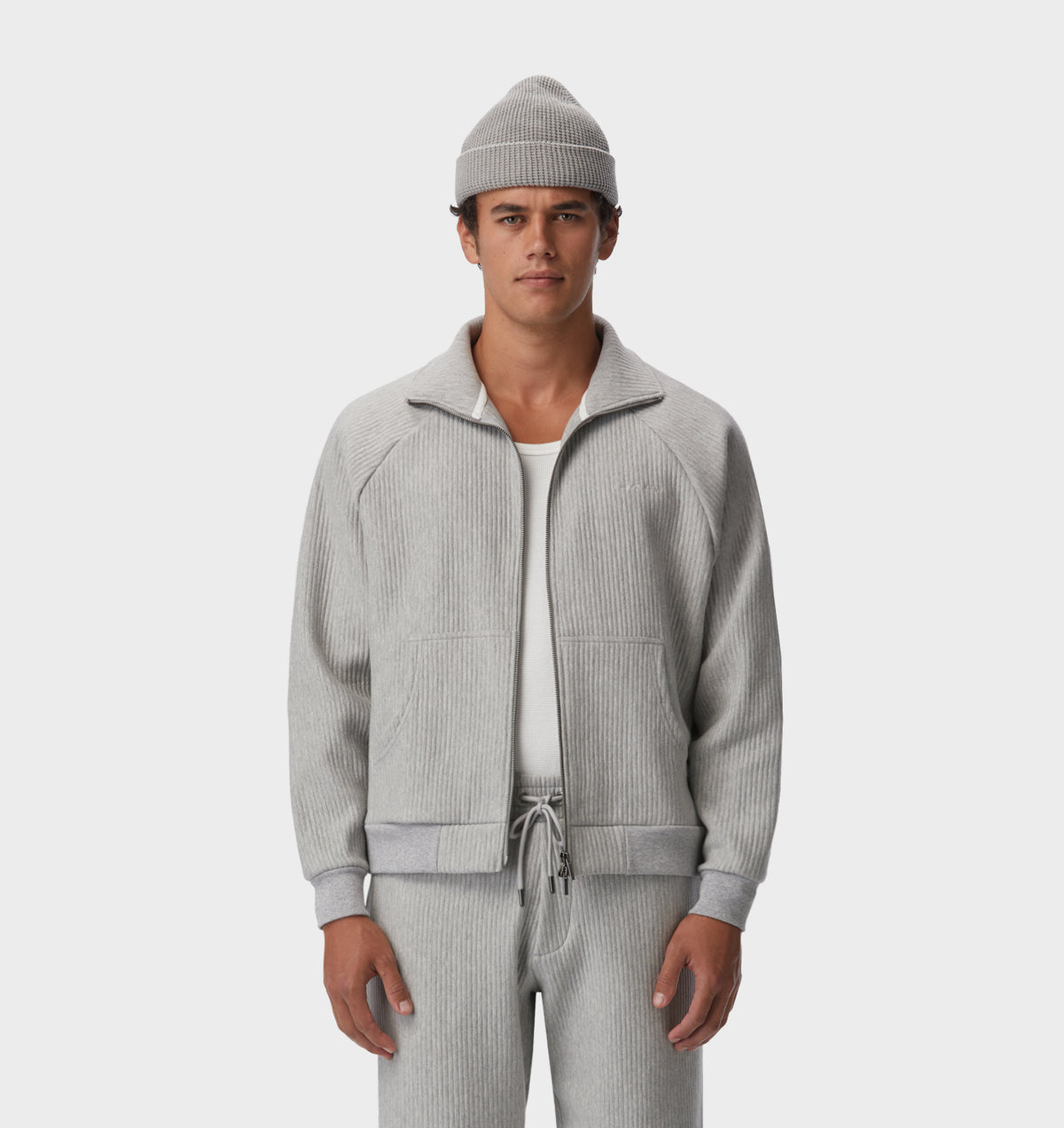 Zip Through Tottenham Pullover - Vintage Grey